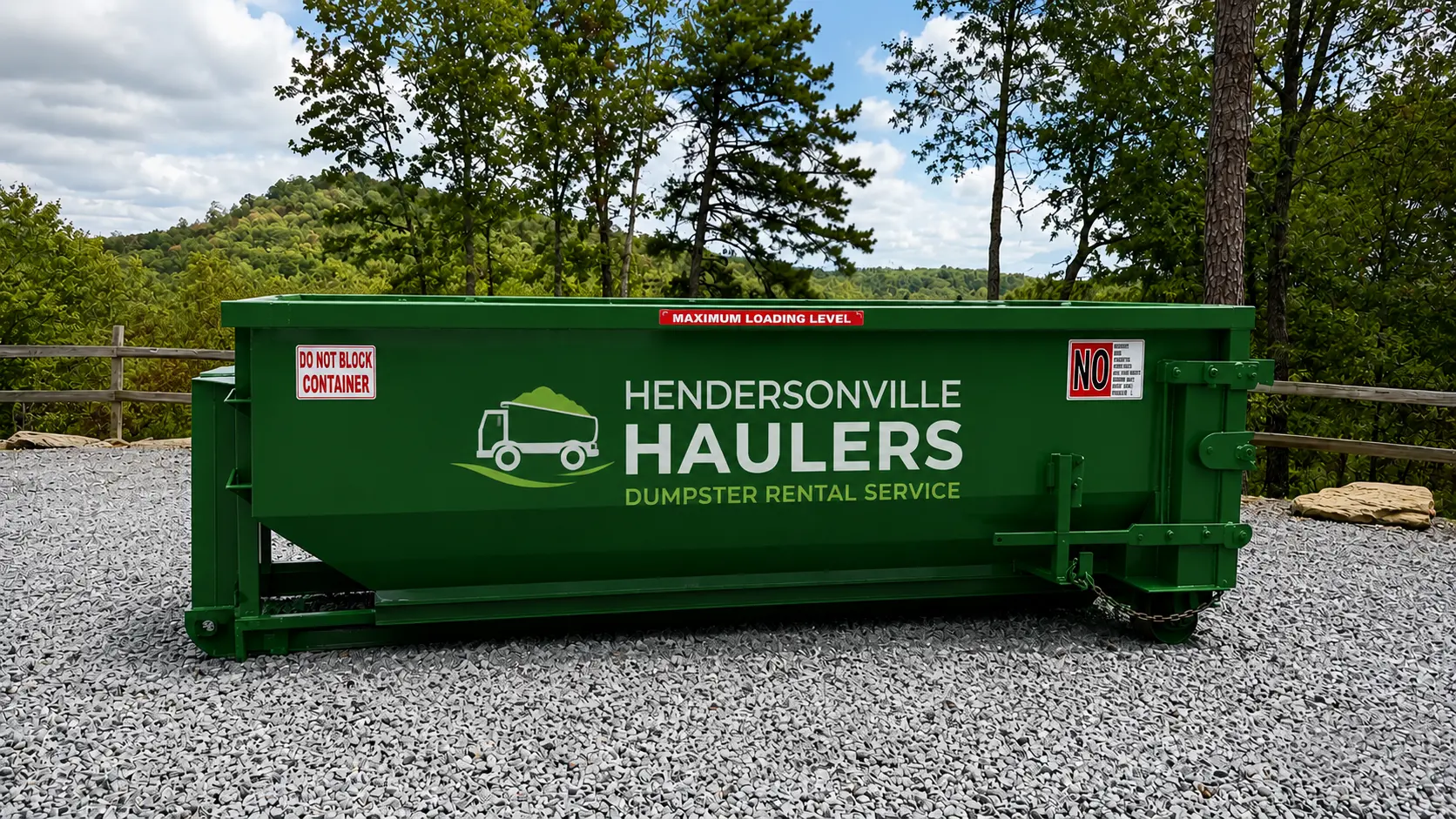 10-yard dumpster rental in Hendersonville NC, perfect for small cleanouts and garage cleanups